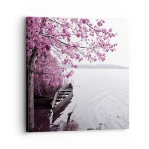 Impression sur toile - Image sur toile - Dans un silence rose - 30x30 cm