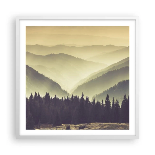 Affiche dans un cadre blanc - Poster - Derrière les sept montagnes… - 60x60 cm