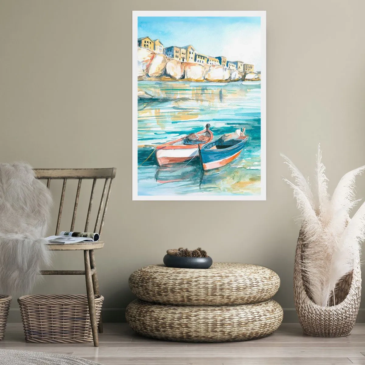 Affiche - Poster - Paysage dans l'azur - 40x50 cm