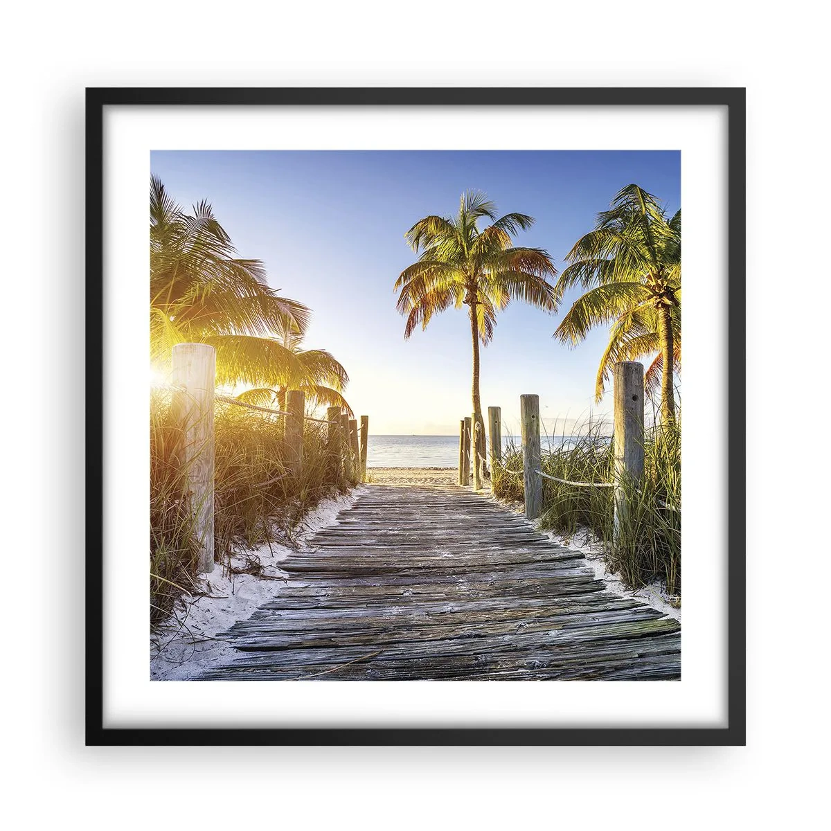 Affiche dans un cadre noir - Poster - Directement au paradis - 50x50 cm