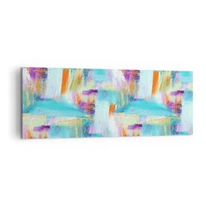 Impression sur toile - Image sur toile - Abstraction colorée avec des coups de pinceau dynamiques - 140x50cm - Labyrinthe reluisant - Décoration murale moderne pour le salon et la chambre ARTTOR