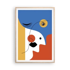 Affiche dans un chêne clair - Poster - Portrait déconstruit - 70x100 cm