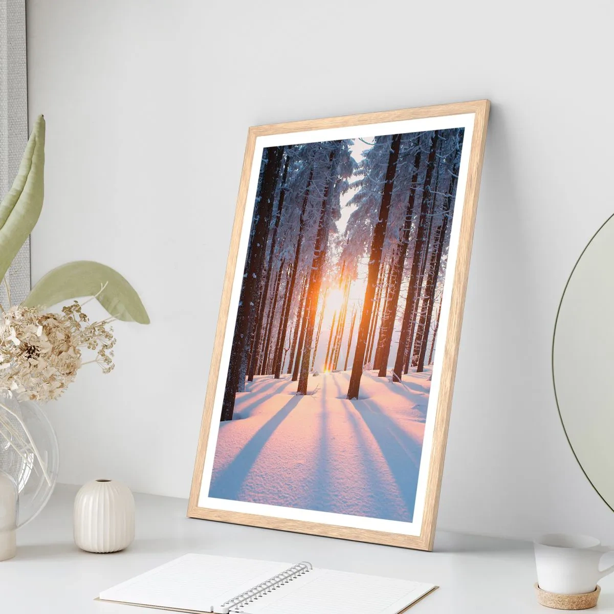 Affiche dans un chêne clair - Poster - Clairement en noir et blanc - 61x91 cm