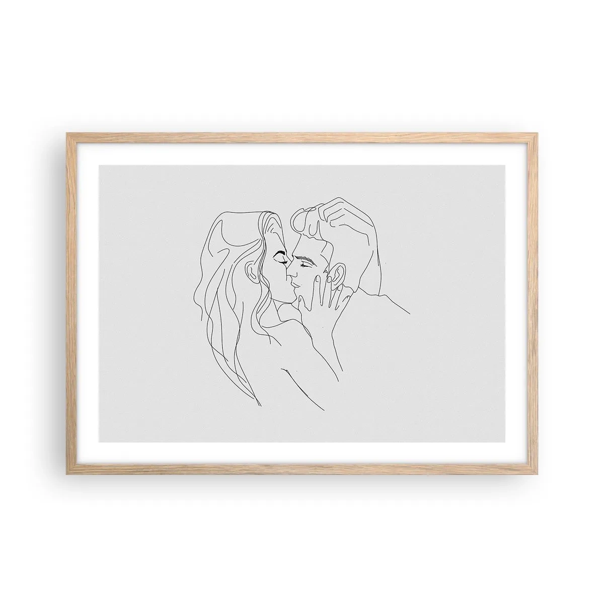 Affiche dans un chêne clair - Poster - La même ligne - 70x50 cm