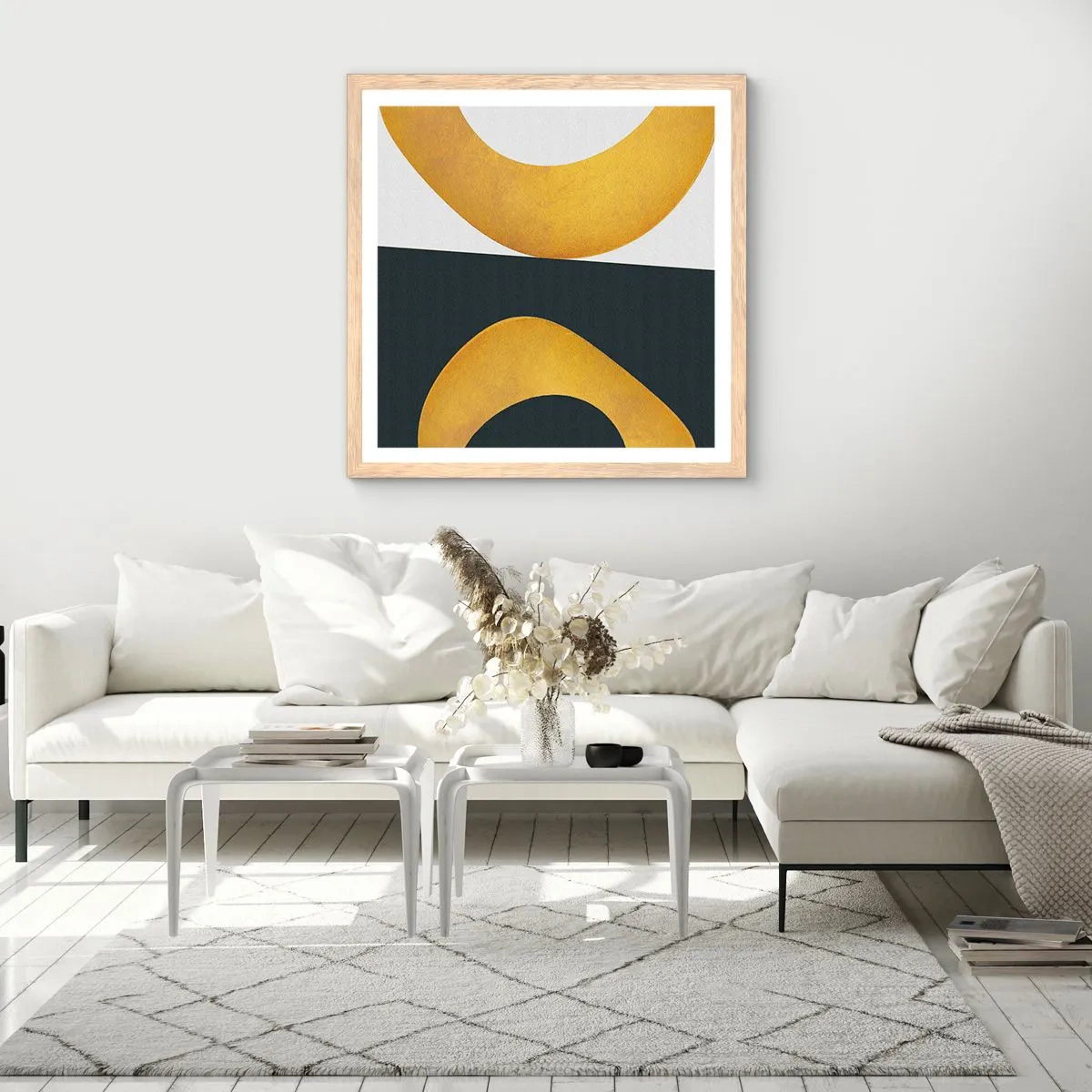 Affiche dans un chêne clair - Poster - Avant tout : l’or - 50x50 cm