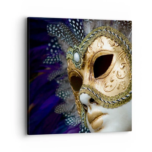 Impression sur toile - Image sur toile - Portrait vénitien en or - 40x40 cm