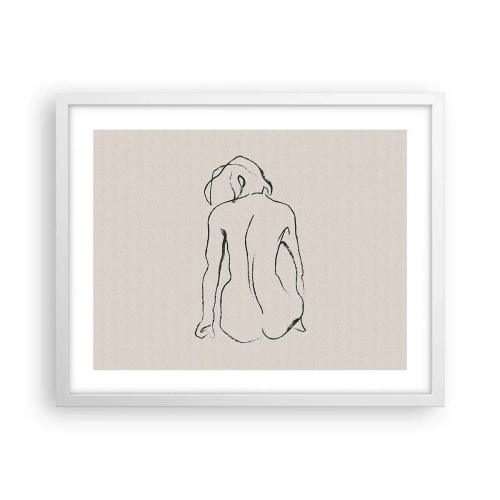 Affiche dans un cadre blanc - Poster - Femme nue - 50x40 cm