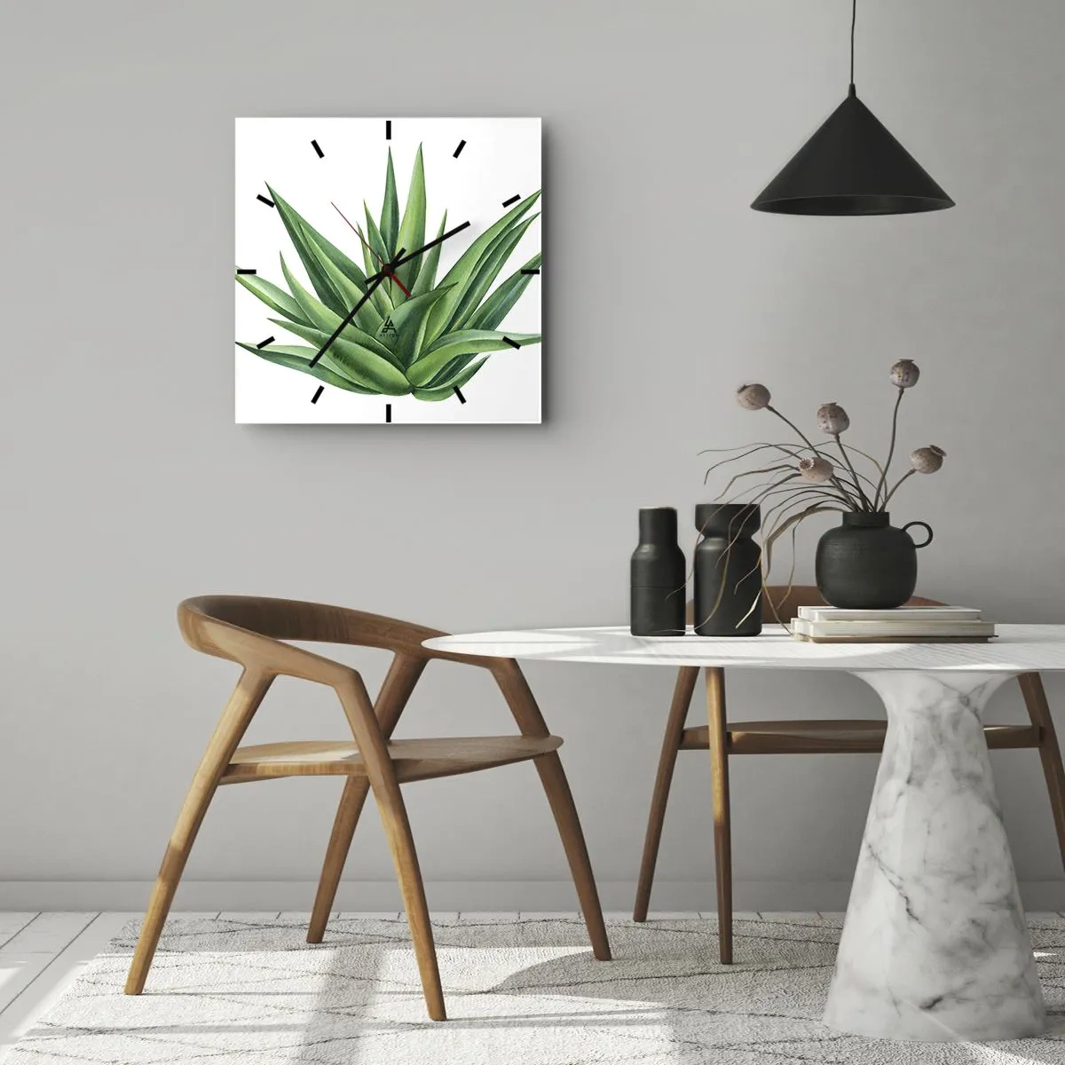 Horloge murale - Pendule murale - Vert – force – vie - 40x40 cm