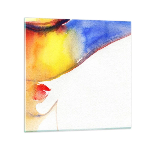 Impression sur verre - Image sur verre - Portrait d'une dame - 40x40 cm