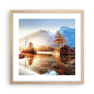 Affiche dans un chêne clair - Poster - La nature sous un nouveau jour - 40x40 cm