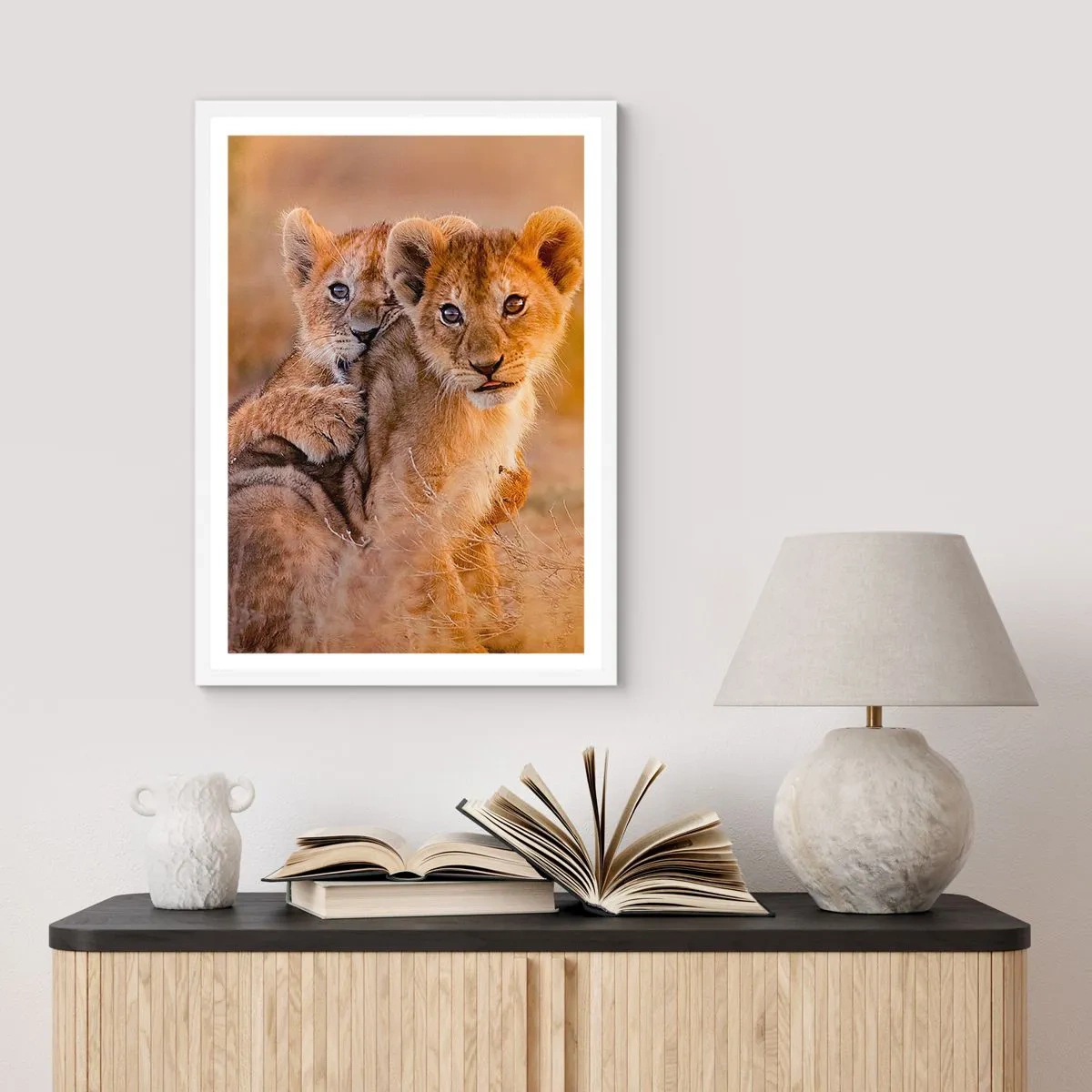 Affiche dans un cadre blanc - Poster - Ne pas déranger! On s'amuse - 70x100 cm