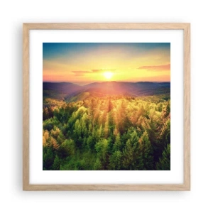 Affiche dans un chêne clair - Poster - Monts et sommets - 40x40 cm