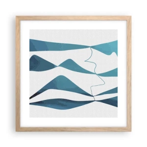 Affiche dans un chêne clair - Poster - Abstraction : composé turquoise - 40x40 cm