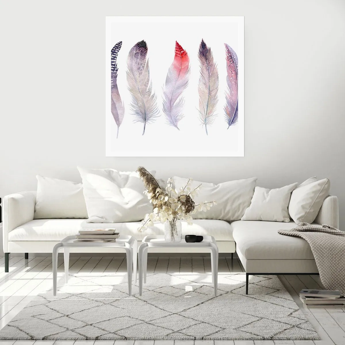 Affiche - Poster - Délicat comme un brouillard multicolore - 60x60 cm