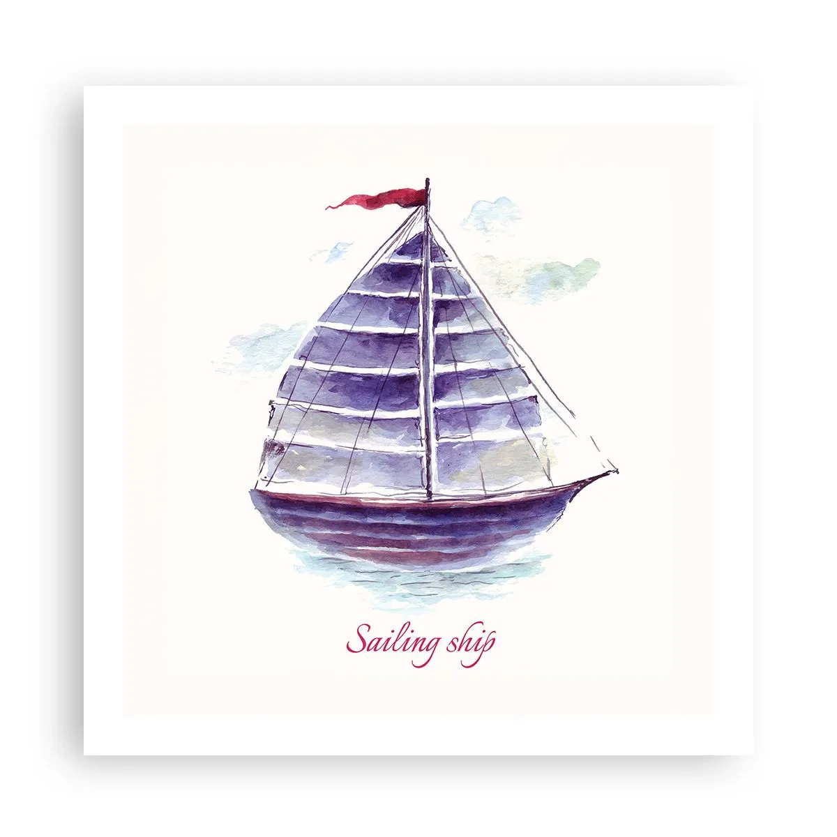 Affiche - Poster - Plein de voiles et d’eau calme - 60x60 cm