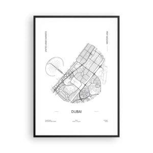 Affiche dans un cadre noir - Poster - Anatomie de Dubaï - 70x100 cm