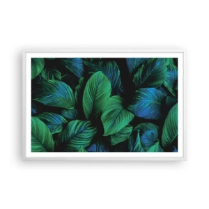 Affiche dans un cadre blanc - Poster - Dans la foule verte - 91x61 cm