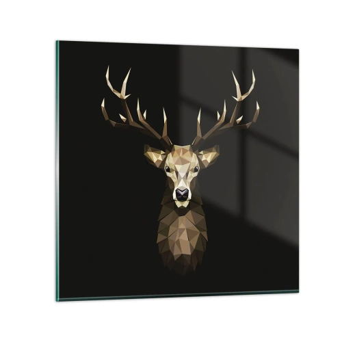 Impression sur verre - Image sur verre - Cerf cubique - 30x30 cm