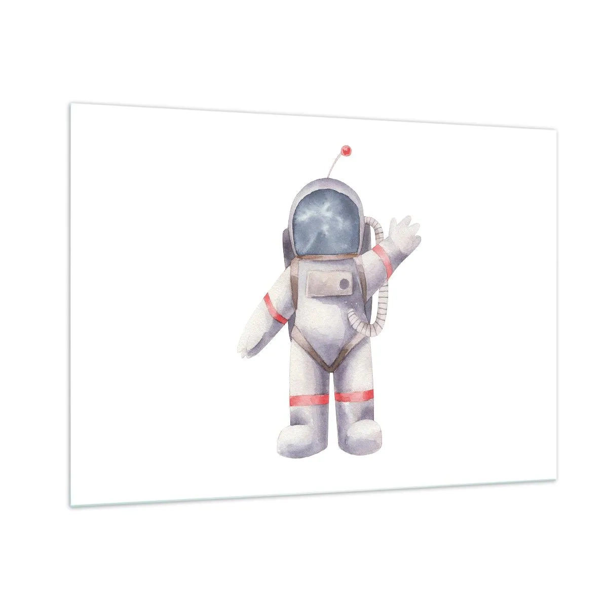 Impression sur verre - Image sur verre - Astronaute saluant dans l'espace - 100x70cm - C'est tout pour le moment! - Décoration murale moderne pour le salon et la chambre ARTTOR