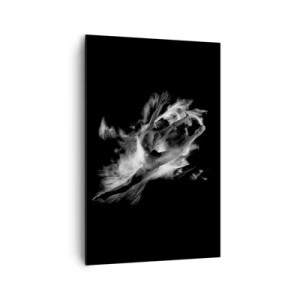 Impression sur toile - Image sur toile - Une danseuse dans une pose dynamique sur fond noir - 80x120cm - Coincé en l'air - Décoration murale moderne pour le salon et la chambre ARTTOR