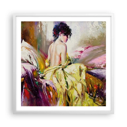 Affiche dans un cadre blanc - Poster - Entre les lèvres et le bord de la tasse - 60x60 cm