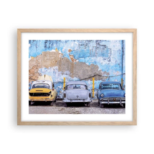 Affiche dans un chêne clair - Poster - Rencontre de vétérans - 50x40 cm