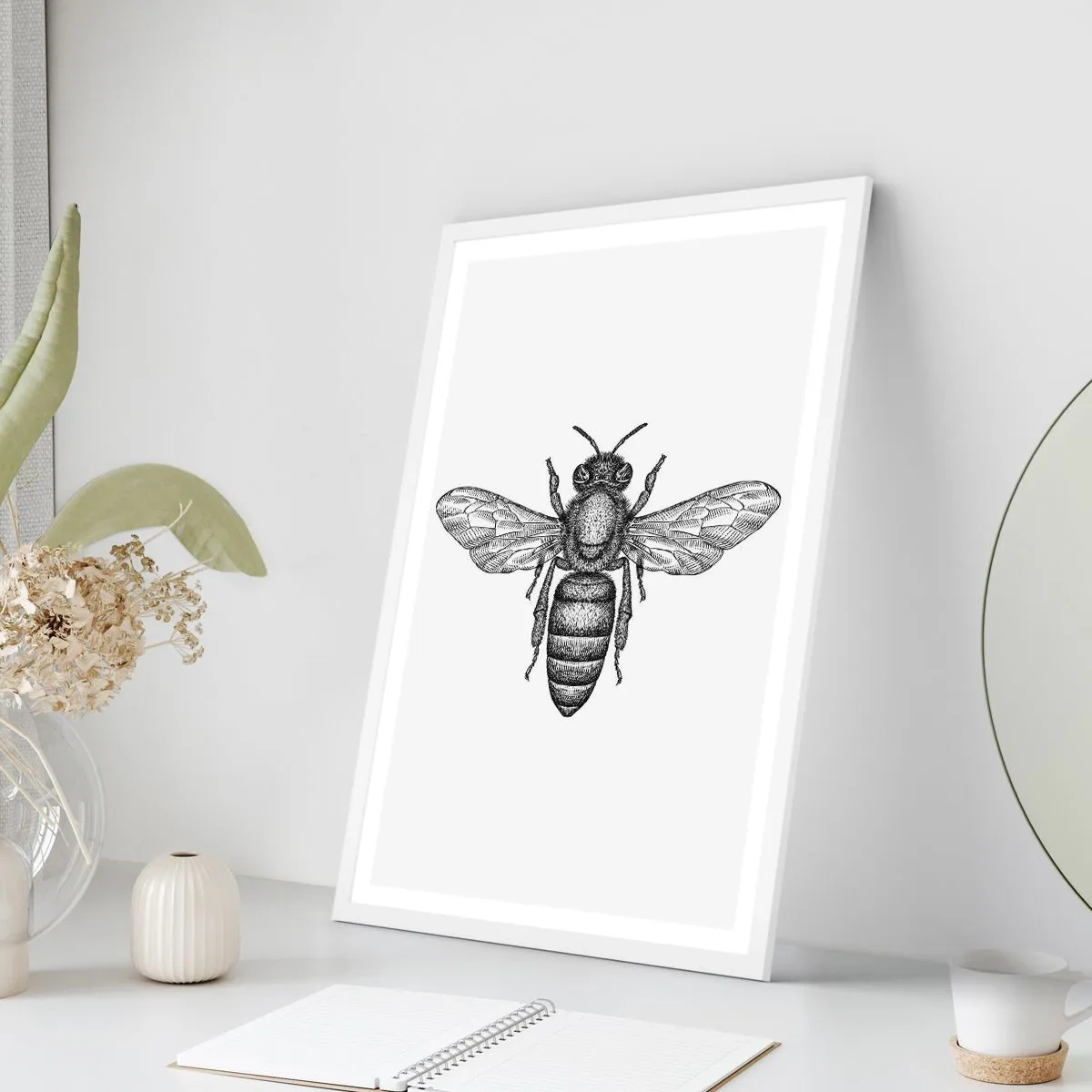 Affiche dans un cadre blanc - Poster - Portrait d'insecte - 40x50 cm