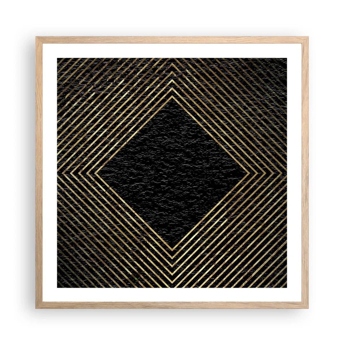 Affiche dans un chêne clair - Poster - Géométrie dans un style glamour - 60x60 cm