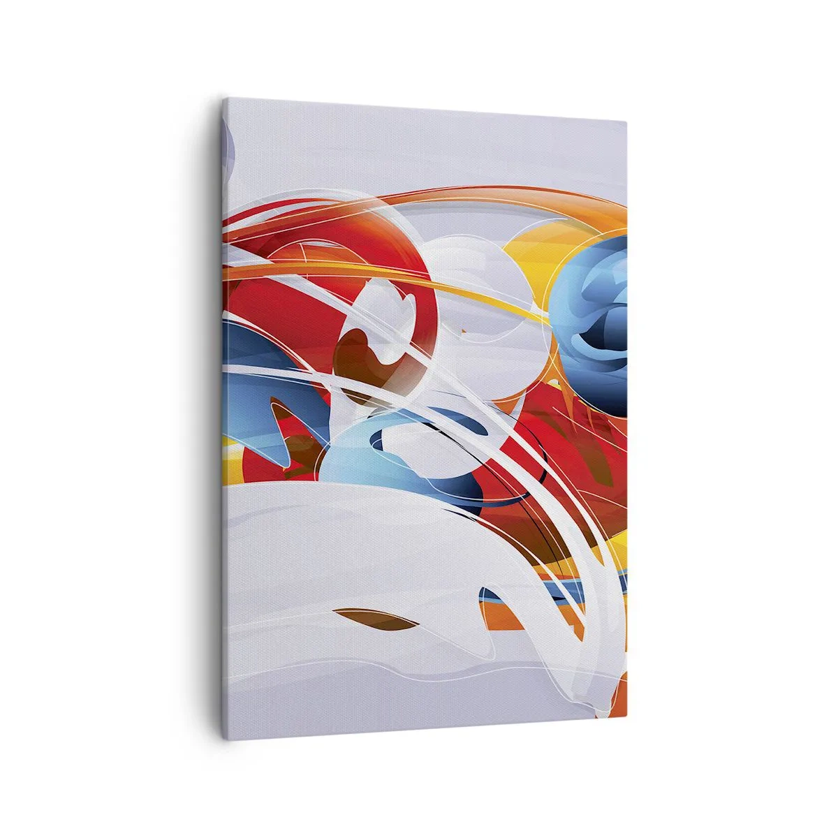 Impression sur toile - Image sur toile - Abstraction colorée avec des lignes dynamiques et des couleurs vives - 50x70cm - La danse des éléments - Décoration murale moderne pour le salon et la chambre ARTTOR