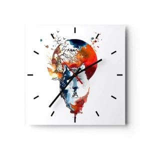 Horloge murale - Pendule murale - Nez à nez avec la nuit - 40x40 cm