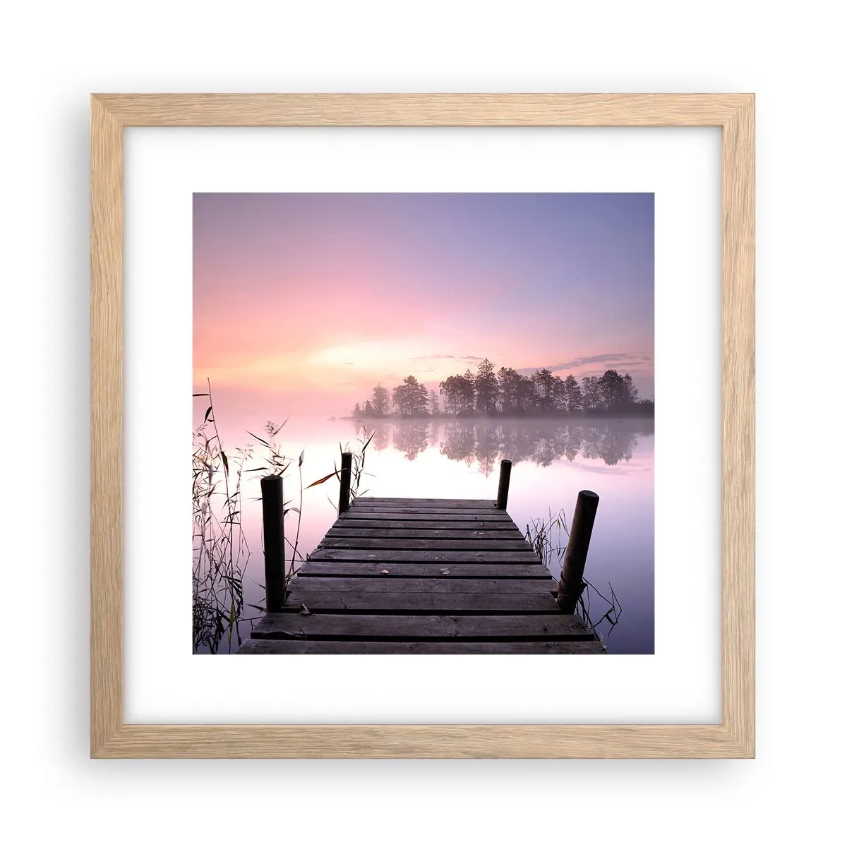 Affiche dans un chêne clair - Poster - De la brume lilas… - 30x30 cm