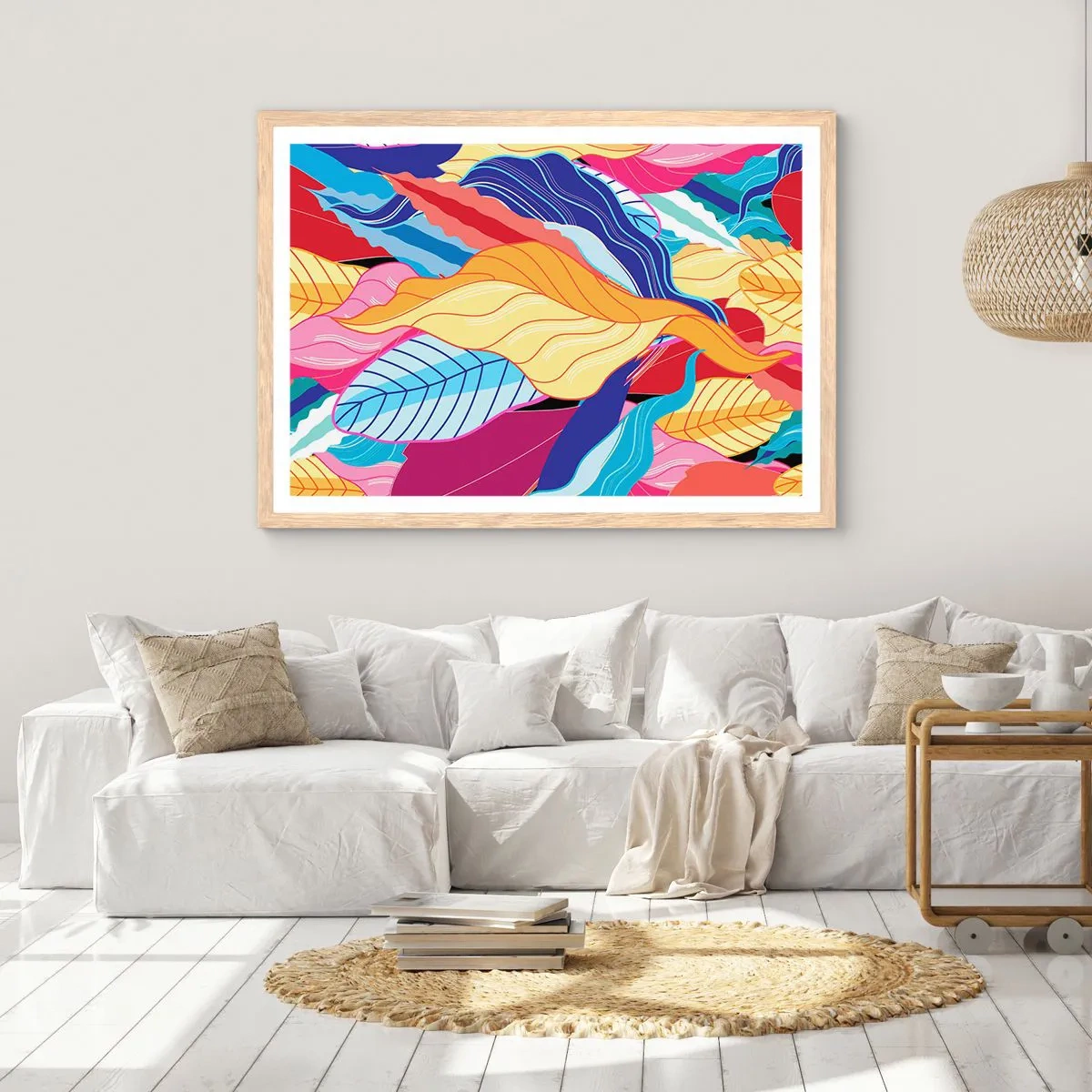 Affiche dans un chêne clair - Poster - Un désordre coloré - 40x30 cm