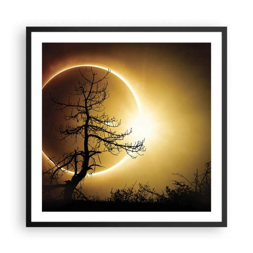 Affiche dans un cadre noir - Poster - Éclipse totale - 60x60 cm