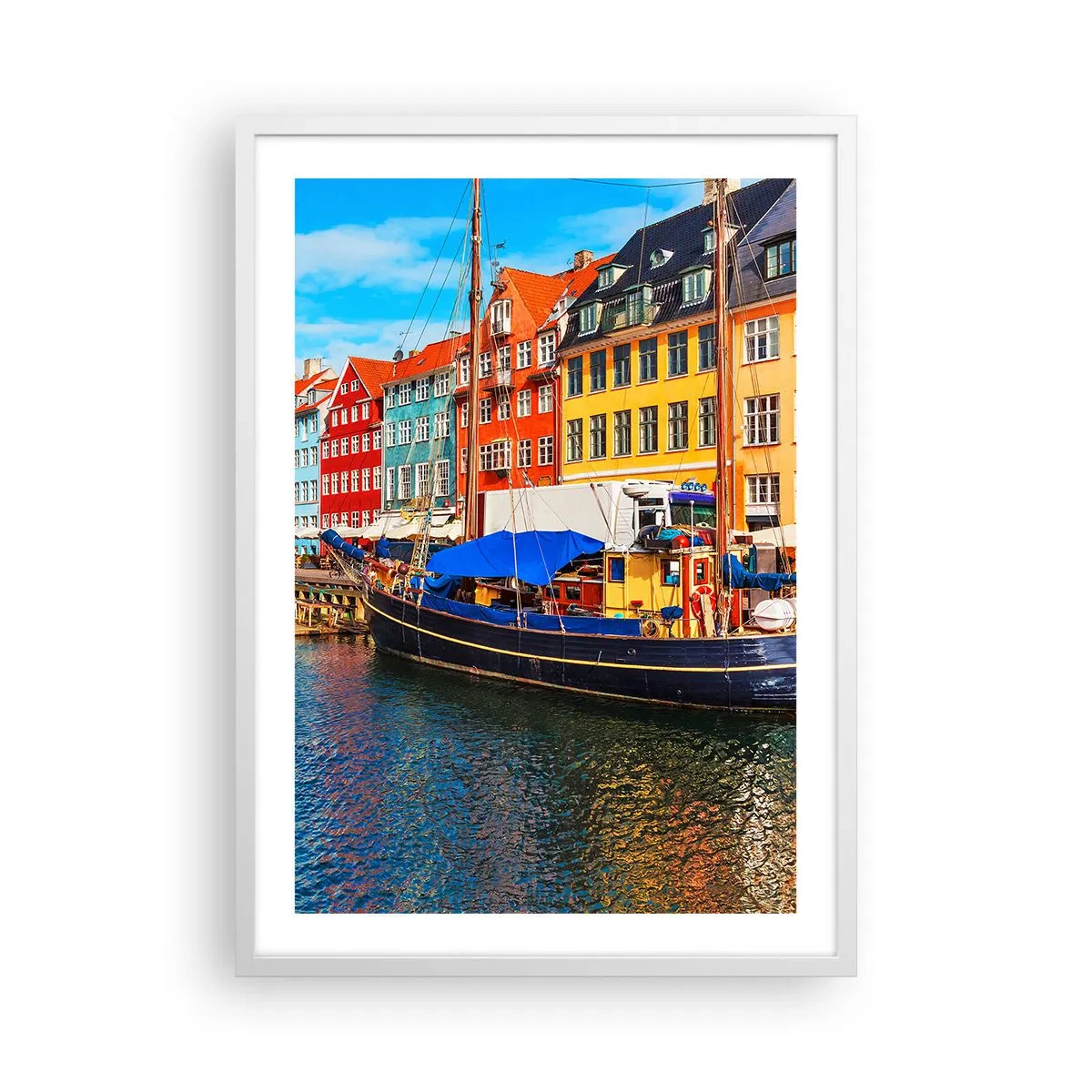 Affiche dans un cadre blanc - Poster - Quai joyeux - 50x70 cm