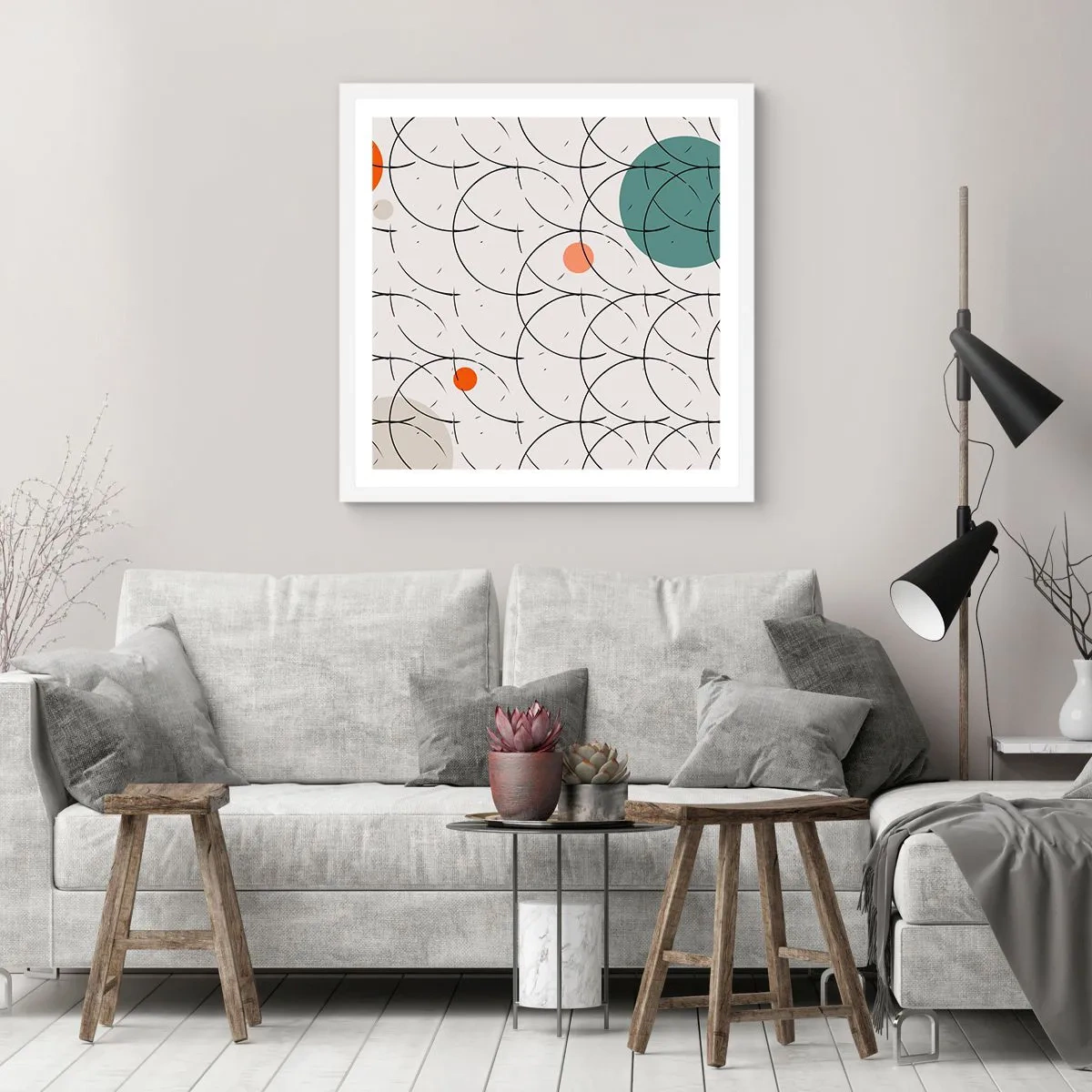 Affiche dans un cadre blanc - Poster - Dans l'esprit pop art - 50x50 cm