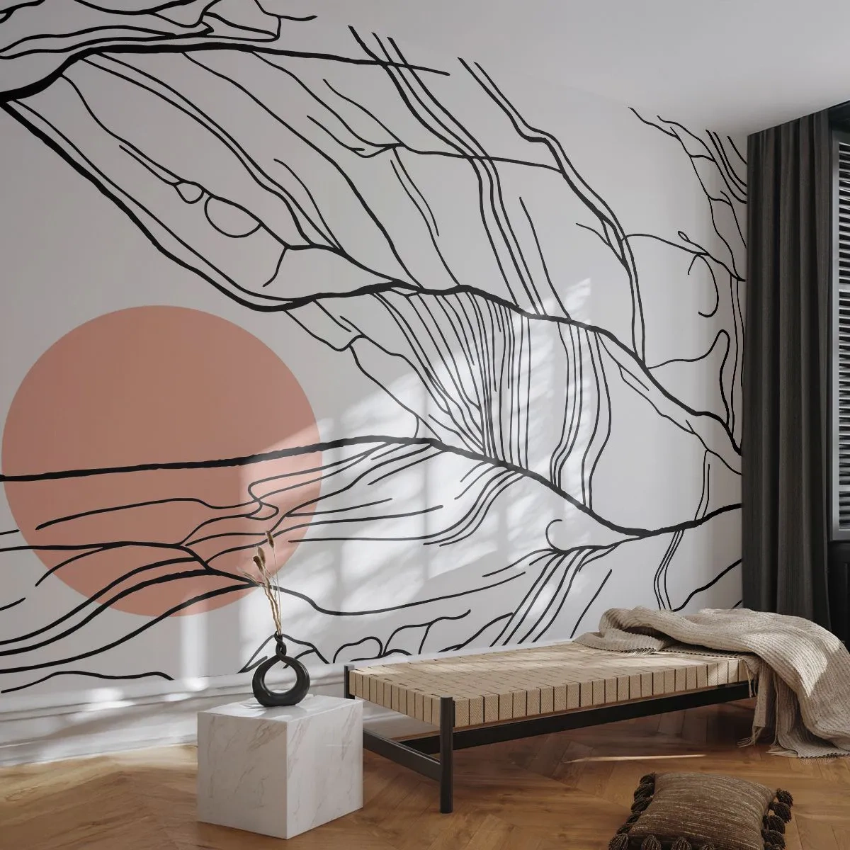 Papier Peint Photo Premium Canvas - Dans un réseau de brindilles - Abstraction, Graphique, Conception - 300x210 cm