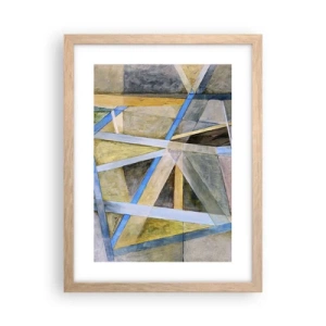 Affiche dans un chêne clair - Poster - Tout droit ou en diagonale ? - 30x40 cm