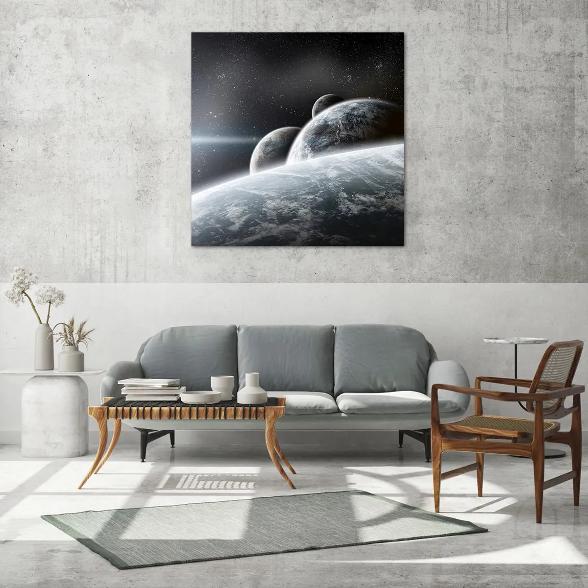 Impression sur verre - Image sur verre - Musique cosmique des sphères - 40x40 cm