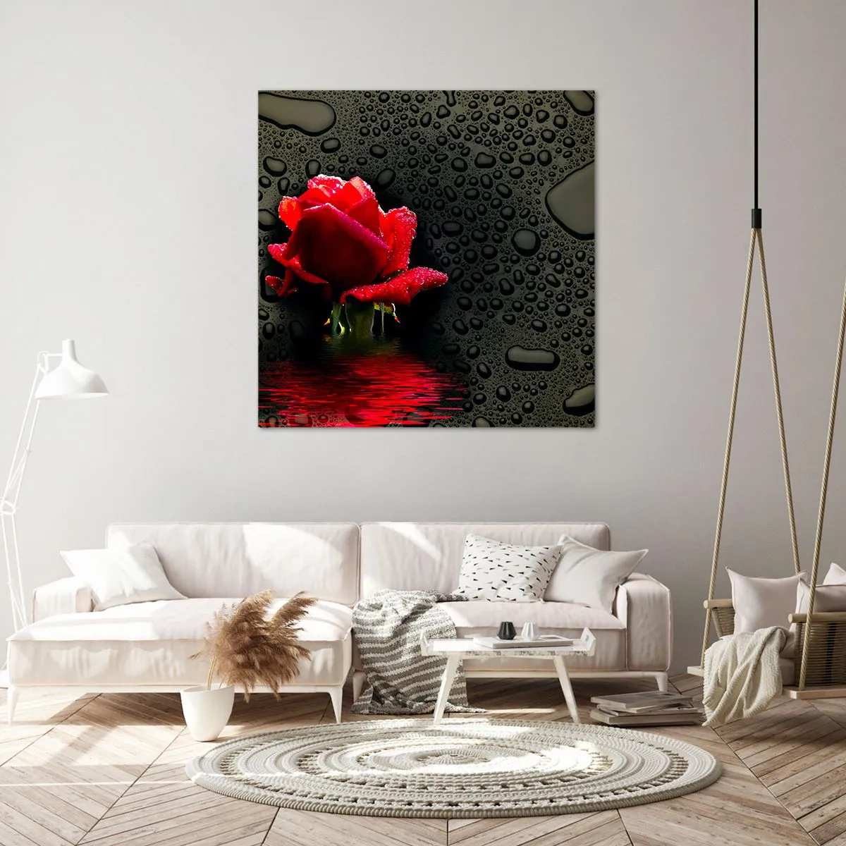 Impression sur toile - Image sur toile - Rouge et noir - 40x40 cm