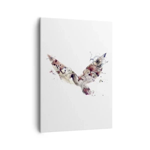 Impression sur toile - Image sur toile - Silhouette d'oiseau artistique avec des motifs géométriques - 50x70cm - Un pèlerin volant - Décoration murale moderne pour le salon et la chambre ARTTOR