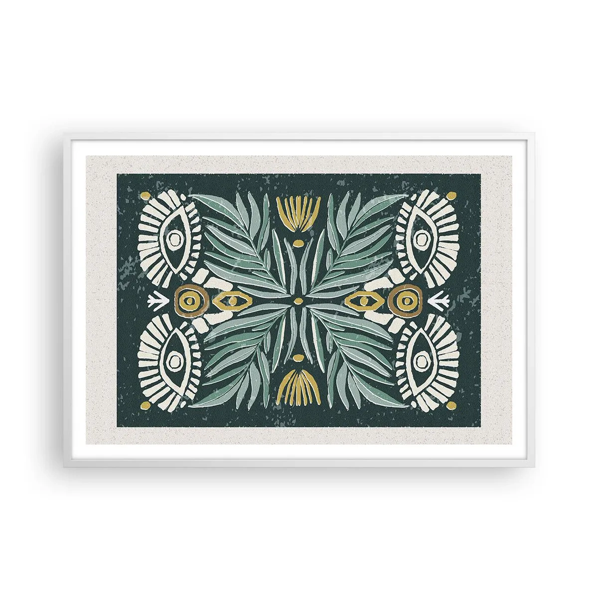 Affiche dans un cadre blanc - Poster - Comme une découpe folklorique - 100x70 cm
