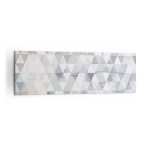 Impression sur toile - Image sur toile - Motif géométrique triangulaire dans des tons pastel - 160x50cm - En rythme de trois - Décoration murale moderne pour le salon et la chambre ARTTOR