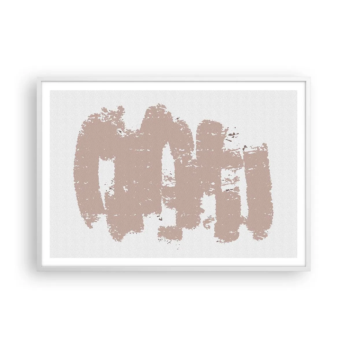 Affiche dans un cadre blanc - Poster - Abstraction en rose tendre - 100x70 cm