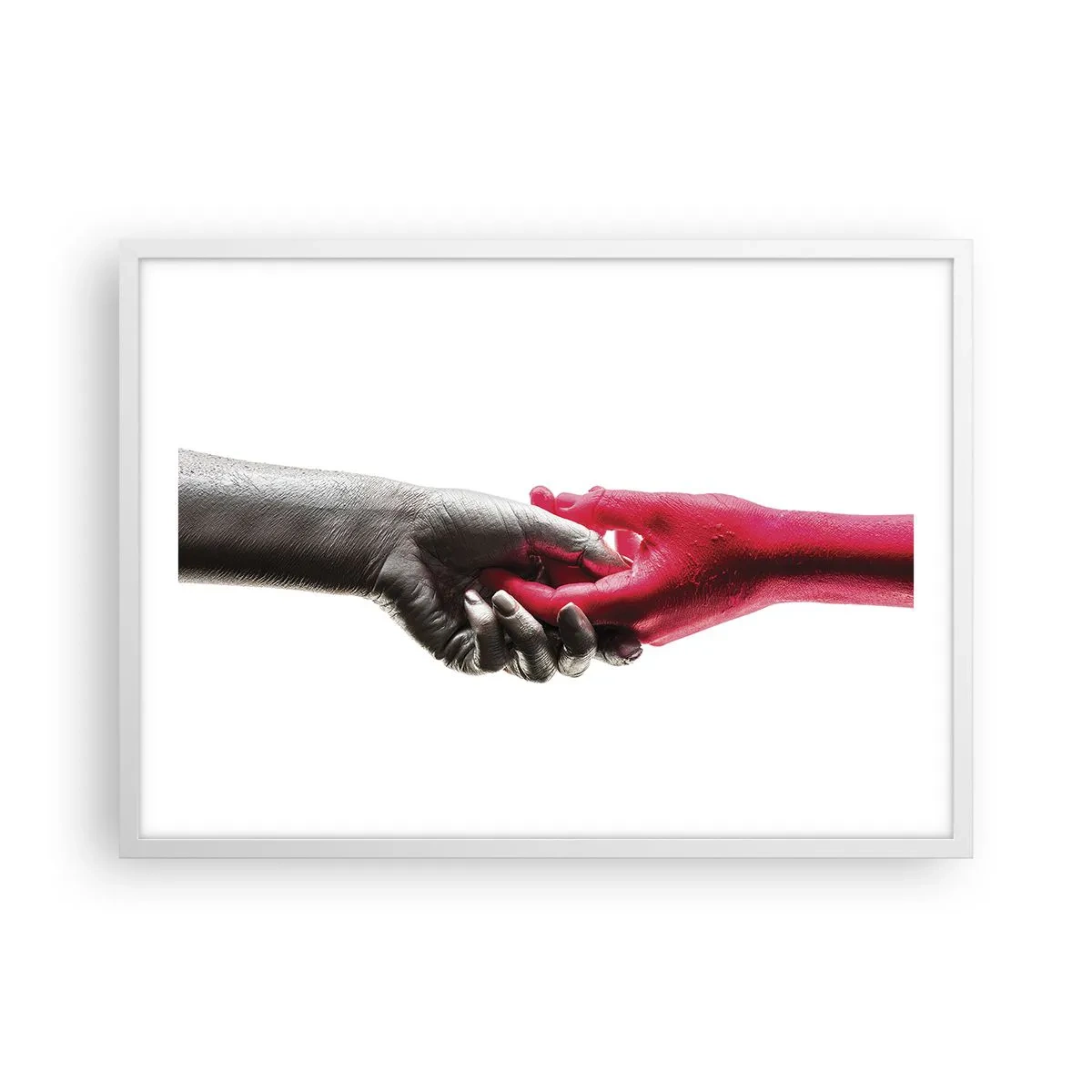 Affiche dans un cadre blanc - Poster - Ensemble, bien que différents - 70x50 cm