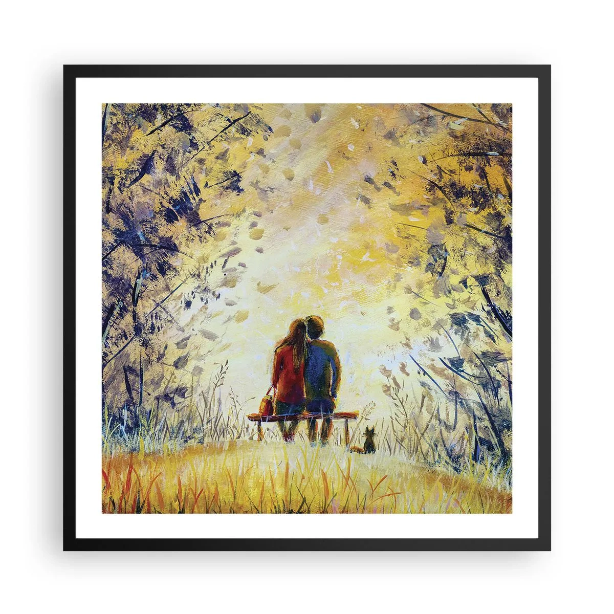 Affiche dans un cadre noir - Poster - Moment magique - 60x60 cm