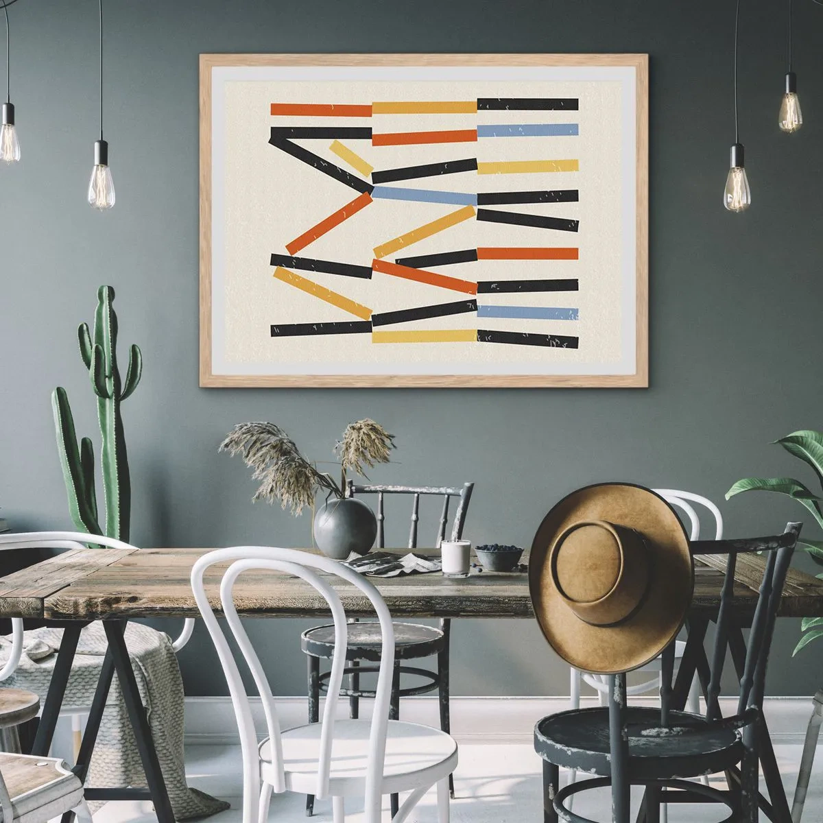 Affiche dans un chêne clair - Poster - Composition de niveaux - 100x70 cm