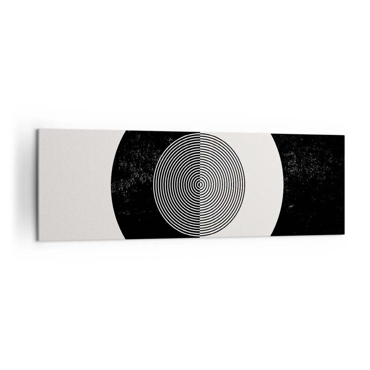 Impression sur toile - Image sur toile - Motif graphique contrasté noir et blanc - 160x50cm - Harmonie de noir et blanc - Décoration murale moderne pour le salon et la chambre ARTTOR
