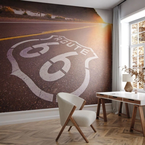 Papier Peint Autocollant Deluxe Sticker - Célèbre Route 66 - Etats-Unis, Automobile, Route 66 - 300x210 cm