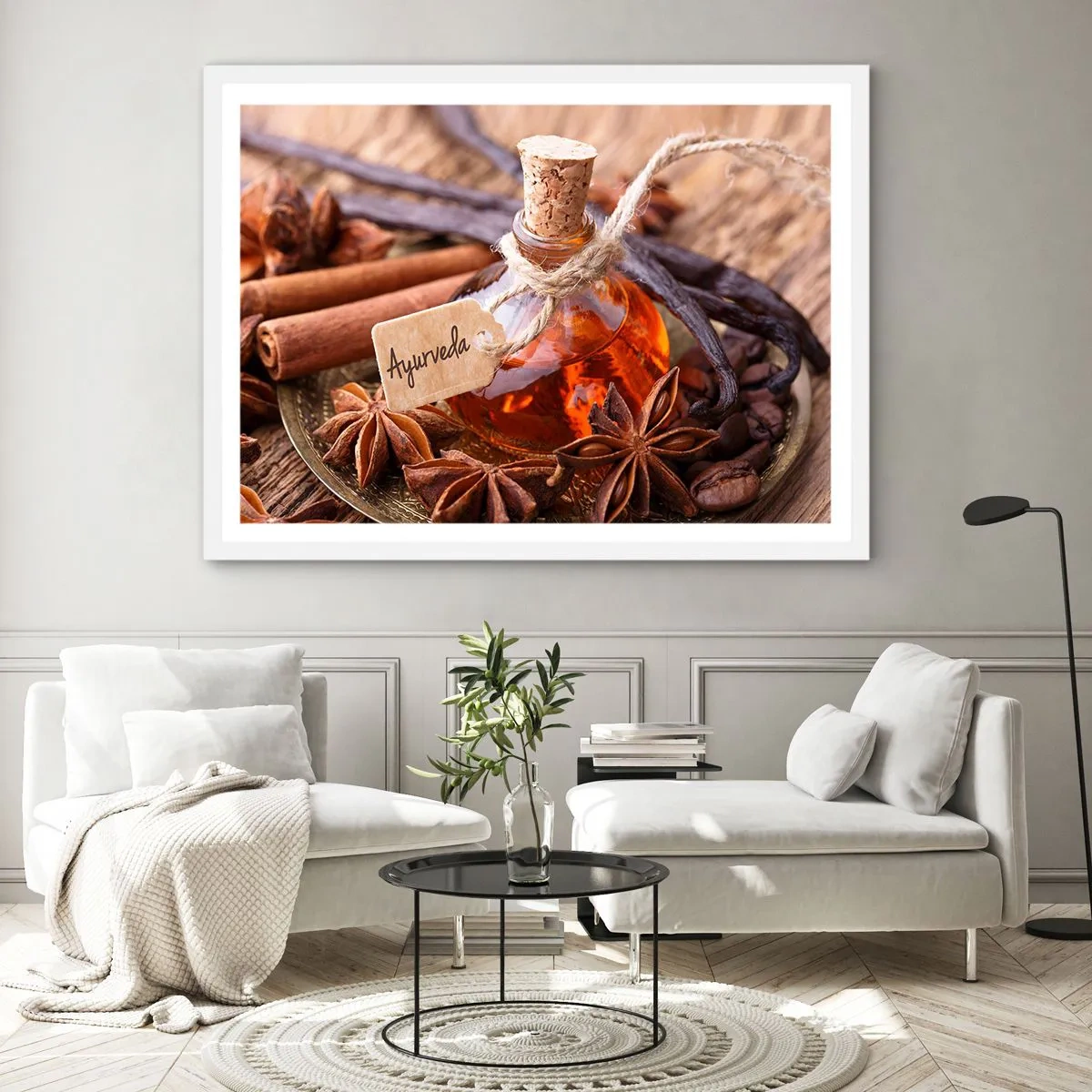 Affiche dans un cadre blanc - Poster - Vers l'unité du corps et de l'esprit - 100x70 cm