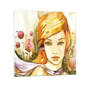 Impression sur verre - Image sur verre - Un regard émeraude qui calme la colère - 70x70 cm